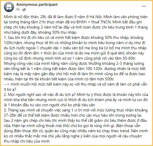 Sau 8 năm đi làm, tôi tiết kiệm được 500 triệu: Cả tháng chỉ chi 500k cho quần áo mỹ phẩm, mỗi năm đi du lịch nước ngoài 1 lần- Ảnh 2.