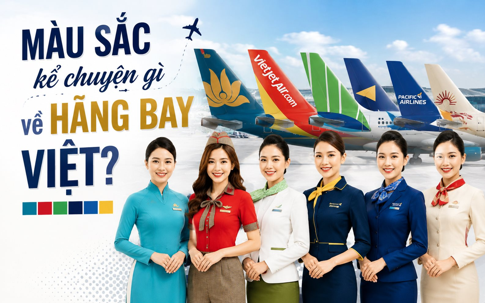 'So găng' đồng phục tiếp vi&ecirc;n c&aacute;c h&atilde;ng h&agrave;ng kh&ocirc;ng Việt: V&igrave; sao Vietnam Airlines chọn xanh ngọc, Vietjet gắn với m&agrave;u đỏ? - Ảnh 1.